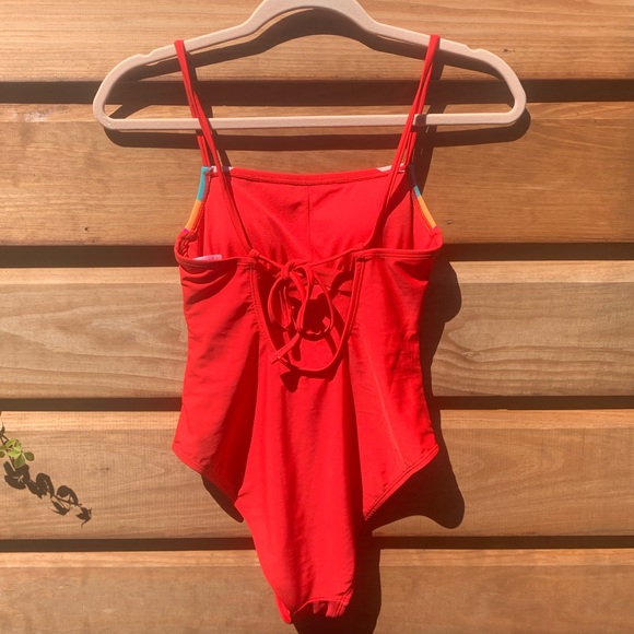 Red chevron one piece swimsuit - Picture 2 of 3